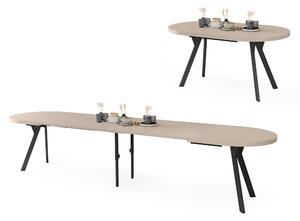 EXPANSO Kašmír / čierne nohy - OVÁLNY ROZKLADACÍ STÔL 160-360 cm PRE 16-18 OSÔB