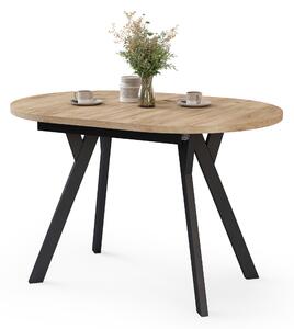 ALMO Dub Craft zlatý / čierne nohy - OVÁLNY ROZKLADACÍ STÔL 120-220 cm PRE 10-12 OSÔB