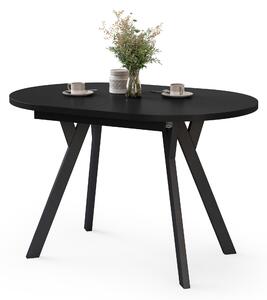 ALMO Čierny mat / čierne nohy - OVÁLNY ROZKLADACÍ STÔL 120-220 cm PRE 10-12 OSÔB