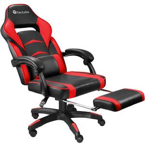 Tectake 404742 herná kancelárska stolička comodo s podnožkou - čierna / červená
