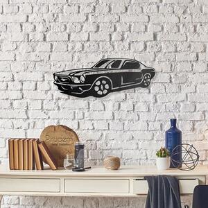 Mustang - kovová dekorácia na stenu (270x700mm), farba: čierna