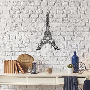 Eiffelova veža - kovová dekorácia na stenu (700x440x2mm), farba: čierna