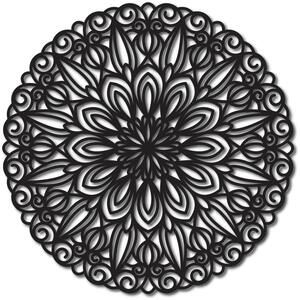 Stylesa Vyrezávaná mandala kvet drevený obraz na stenu z preglejky DFGSS i čierny PR0249