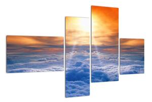 Moderný obraz - slnko nad oblaky (Obraz 110x70cm)