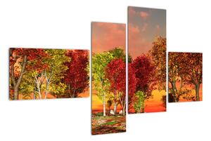 Obraz prírody - farebné stromy (Obraz 110x70cm)
