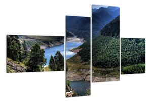 Obraz rieky medzi horami (Obraz 110x70cm)
