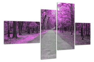 Moderný obraz - fialový les (Obraz 110x70cm)
