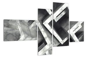 Abstraktný čiernobiely obraz (Obraz 110x70cm)