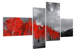 Červený les - moderný obraz (Obraz 110x70cm)