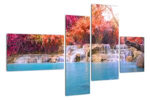Obraz vodopádu a farebné prírody (Obraz 110x70cm)