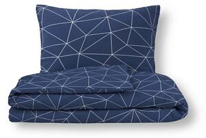 Kvalitex Posteľné bavlnené obliečky GRID modré 1x 140/200, 1x 70/90cm