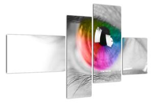 Moderný obraz: farebné oko (Obraz 110x70cm)