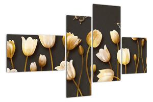 Obraz zlatých tulipánov (Obraz 110x70cm)