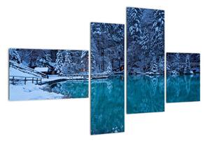 Obraz zimného jazera (Obraz 110x70cm)