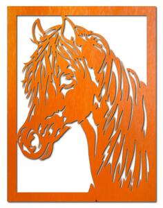 Vyrezávaný obraz na stenu z drevenej preglejky hlava koňa