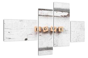 Obraz - nápis LOVE (Obraz 110x70cm)