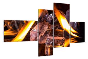 Obraz ľadových kociek v ohni (Obraz 110x70cm)