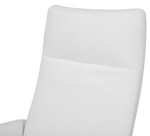 Kreslo biela koženka kovová obývačka