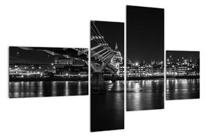 Čiernobiely obraz mosta (Obraz 110x70cm)