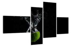 Obraz limetka vo vode (Obraz 110x70cm)