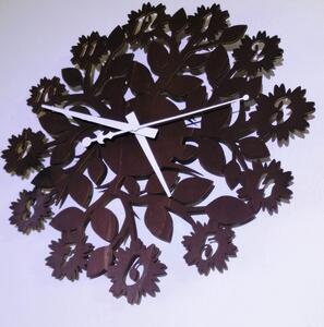 Sentop - nástenné hodiny z drevenej preglejky kvety PR0343 i čierne