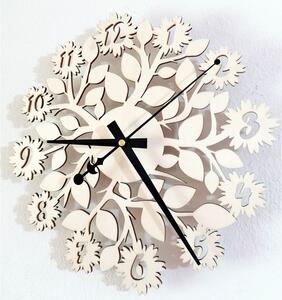 Sentop - nástenné hodiny z drevenej preglejky kvety PR0343 i čierne