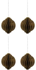 Papierové vianočné ozdoby Alsta Brown Ø 8 cm – set 4 ks