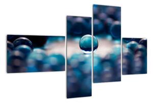 Obraz modré sklenené guľôčky (Obraz 110x70cm)
