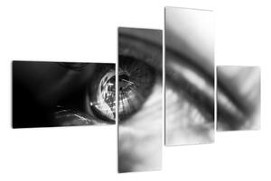 Čiernobiely obraz - detail oka (Obraz 110x70cm)
