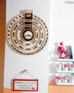 Stylesa - Drevený kalendár + hodiny z dreva gravírované JOGBEL II INGLIS PR0161 topoľ svetý