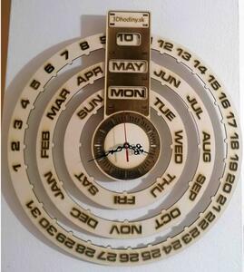 Stylesa - Drevený kalendár + hodiny z dreva gravírované JOGBEL II INGLIS PR0161 topoľ svetý