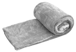 Luxusná sivá baránková deka z mikroplyšu, 150x200 cm