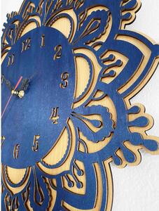 Sentop - Drevené hodiny na stenu - model: buk / modrá farba ÚSVIT PR0375