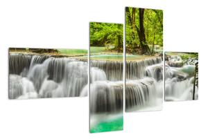 Obraz lesných vodopádov (Obraz 110x70cm)