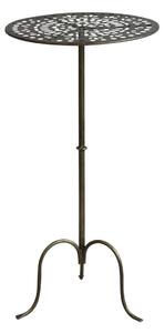 Mosadzný kovový odkladací stolík Arras s patinou- Ø 30*60 cm - Chic Antique