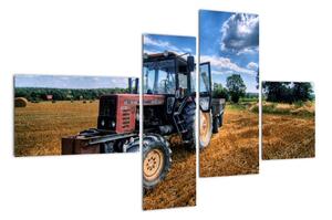 Obraz traktora v poli (Obraz 110x70cm)