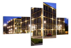 Osvetlené budovy - obraz (Obraz 110x70cm)