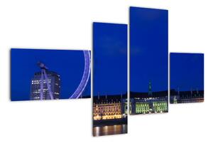 Nočné Londýnske oko - obrazy (Obraz 110x70cm)