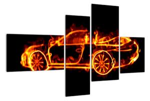 Obraz horiaceho auta (Obraz 110x70cm)