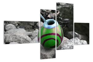 Zelený hrnček - obraz (Obraz 110x70cm)