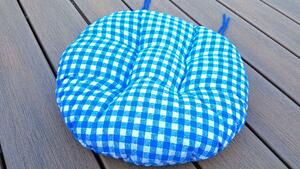 Písecké lůžkoviny Vankúš na stoličku guľatý - Modrá kostička