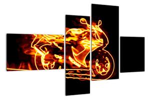 Horiace motorka - obraz (Obraz 110x70cm)