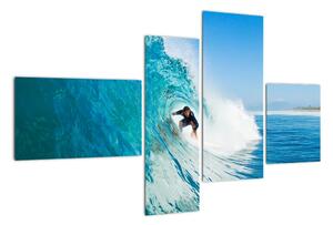 Surfer na vlne - moderný obraz (Obraz 110x70cm)