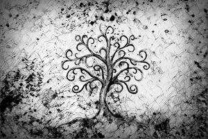 Samolepiaca tapeta čiernobiely symbol stromu života