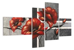 Abstraktný obraz kvetín (Obraz 110x70cm)