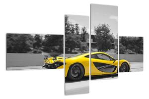 Žlté športové auto - obraz (Obraz 110x70cm)