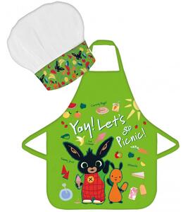 Detská zástera s kuchárskou čiapkou Zajačik Bing - motív Let's Go Picnic! - 2 diely