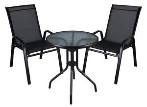 TRENDIE Zostava záhradného nábytku - 2 stoličky a stôl 60cm okrúhly