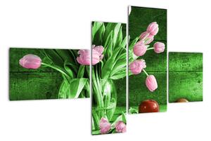 Tulipány vo váze, obraz na stenu (Obraz 110x70cm)