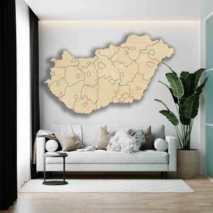 Drevená nástenná mapa Maďarsko - 40 dielikov | SENTOP M005